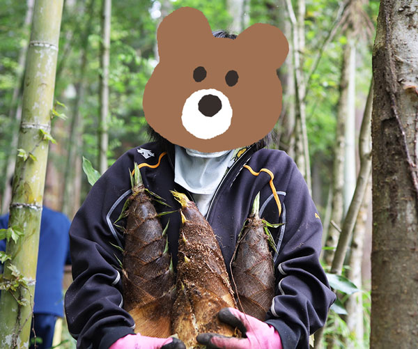 大きなタケノコにびっくり！